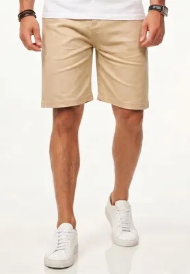 Produktbild von behype. Herren Chinoshorts Kurze Hose mit Stretch inkl. Gürtel für Herren Regular-Fit Sommershorts mit Elasthan-Anteil Bermuda