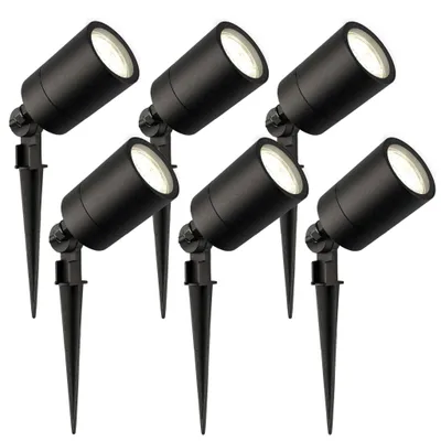 Produktbild von Ledvion 6er Set Gartenstrahler mit Erdspieß schwarz 3W 4000K GU10 IP65
