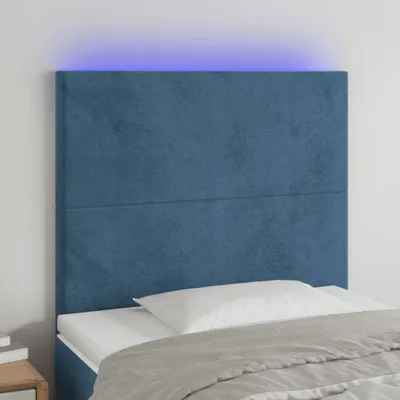 Produktbild von The Living Store LED Kopfteil Dunkelblau 100x5x118/128 cm Samt