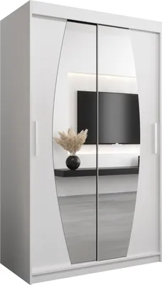 Produktbild von Kleiderschrank, Schiebetürenschrank Schlafzimmer, Schrank mit Spiegel ELYPSE 120 cm
