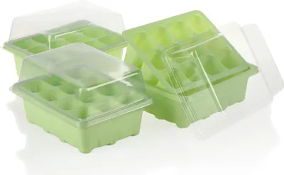 Produktbild von com-four® 3x Anzucht-Set für die Anzucht von kleinen Pflanzen - Für Blumen, Obst und auch Gemüse