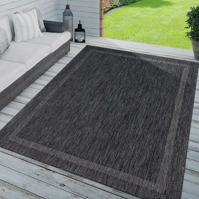 Produktbild von TT Home In-& Outdoorteppich Wetterfest Terrasse Küche Modern Mit Umrandung Unifarben Größe 300x400 cm