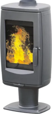 Produktbild von Design-Gusskaminofen Plamen Aria gussgrau, raumluftunabhängig - 8kW