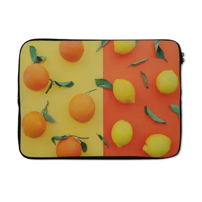 Produktbild von MuchoWow® Laptop Hülle 13 Zoll Zitrone - Orange - Gelb Laptoptasche - Laptophülle - Sleeve - Rundumschutz
