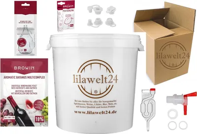 Produktbild von komplettes WEINSET 30l Gärbehälter Weinzubehör Gäreimer Weinherstellung