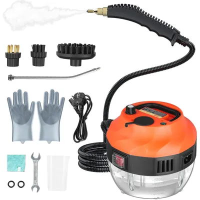 Produktbild von Handdampfreiniger - Dampfreinigungsgerät - 2500 W - Hochdruckdampf - 1000-ml-Wassertank - 3 Bürsten - Orange