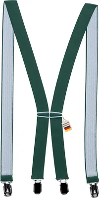 Produktbild von Hosenträger Uni 2,5 cm X-Form mit 4 robusten Clips Damen und Herren (Dunkelgrün)
