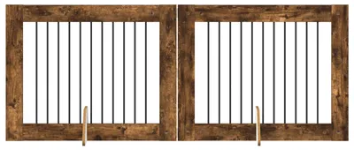 Produktbild von Hundetor mit Ständern 2 pcs Geräucherte Eiche 100 x 80 cm