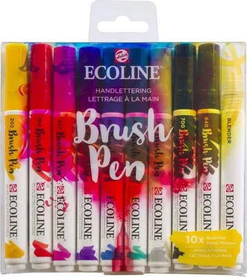 Produktbild von Royal Talens Talens Ecoline Brushpen Set Hand Lettering 10 Stück