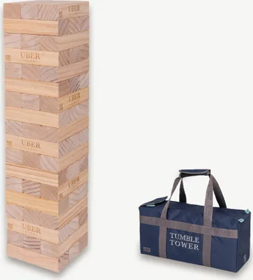 Image de Jeu de tour d'empilage - Jeu tactique - Midi - 5 KG - jusqu'à 80 cm de haut - qualité supérieure ECO-bois - conçu en Angleterre - dans un sac de transport solide