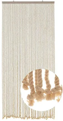 Immagine prodotto di Tenda per porta Ibbenzoa® con 54 fili, color beige, 90x200 cm, composizione: 55% cotone/45% poliestere, fili da 8 mm, protezione dalle zanzare e decorativa, con passanti metallici scorrevoli
