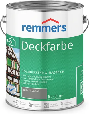 Produktbild von Remmers Deckfarbe dunkelgrau 5 l, Holzlack