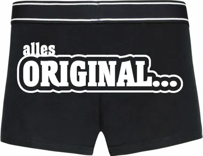 Produktbild von Boxershorts - Mann - Boxer-0038-man-black-h-M - schwarz - M - hinten - Alles Original - lustiges Motiv - Spruch - Unterwäsche - Unterhose - Freizeit - lustig