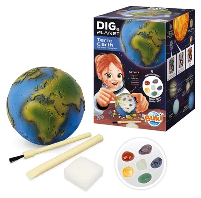 Produktbild von Ausgrabungsset Dino Ausgrabungskit Edelsteine - Planet Erde - 6 echte Steine - Ab 8 Jahren
