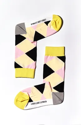 Produktbild von MEGAGROUP 2 Paar Casual Socken Stricksocken Baumwolle schwarz gelb Gr. 35-39