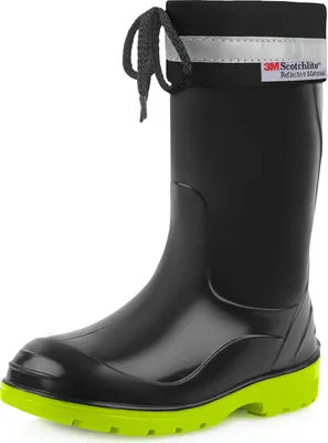Produktbild von Ladeheid Kinder Mädchen Jungen Gummistiefel mit Stulpe LA-972 (Schwarz/Grün, 32 EU)