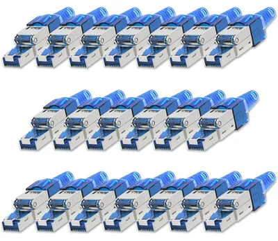 Produktbild von NEXMEX 20x Netzwerkstecker Cat 7 CAT7 RJ45 Stecker Werkzeuglos Metall 10GBit/s