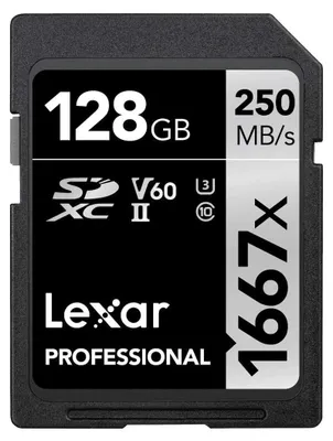 Produktbild von Lexar Professional 1667x 128GB SDXC UHS-II Karte