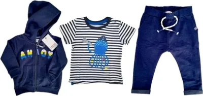 Produktbild von 3-teiliges Baumwollset für Kinder – nautisch 80