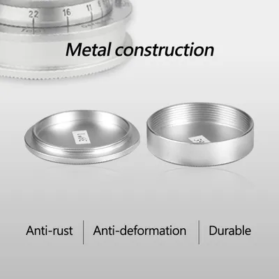Image de Couvercle d'objectif avant et arrière en métal pour objectifs à monture à vis M39 (Argent)