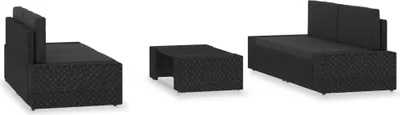 Obrázek produktu pro vidaXL 5dílná zahradní lehátková souprava Poly Rattan Black