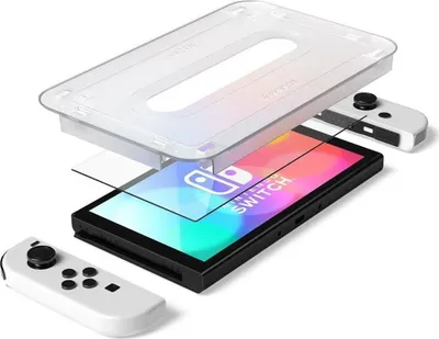 Produktbild von Spigen Nintendo Swichh OLED-Displayschutz aus gehärtetem Glas GLAS.TR „EZ FIT“, 2er-Pack