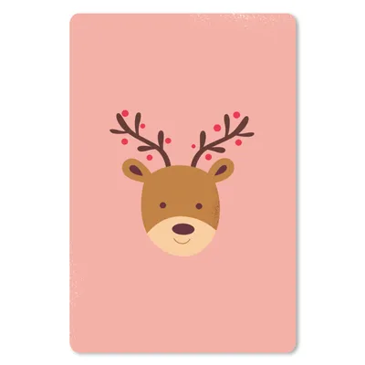Produktbild von MuchoWow® Mauspad Mousepad Rentier - Weihnachten - Rosa - Winter 40x60 cm - Mousepads - Maus Mat - Pad - Mausunterlage - Schreibtisch Accesoire