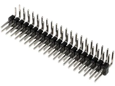 Produktbild von Stiftleiste, 2x 20-polig, RM 2,54, 90° gewinkelt