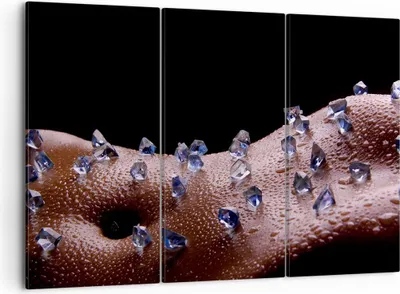 Produktbild von Bild auf Leinwand - Leinwandbild - Frau Körper Kristalle Wassertropfen - 105x70cm - Wand Bild - Wanddeko - Leinwanddruck - Bilder - Kunstdruck - Leinwand bilder - Wandkunst - CE105x70-0341