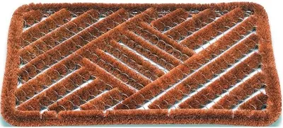 Image de Paillasson brosses coco naturel coco/acier L390xl590xS30mm