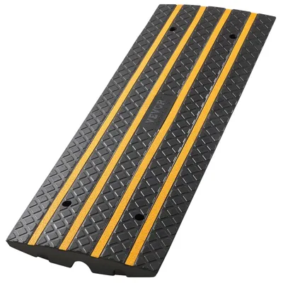 Produktbild von VEVOR Bordsteinrampe, 6,6 cm Erhöhung Gummifahrbahnrampe, Schwerlast 14999,8 kg Tragfähigkeit Schwellenrampe, Bordsteinbrückenrampe für Ladebucht Garagen Gehweg, Erweiterbares vollständiges Rampenset