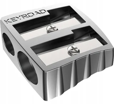 Image de Keyroad, taille-crayon double en métal, aluminium noir