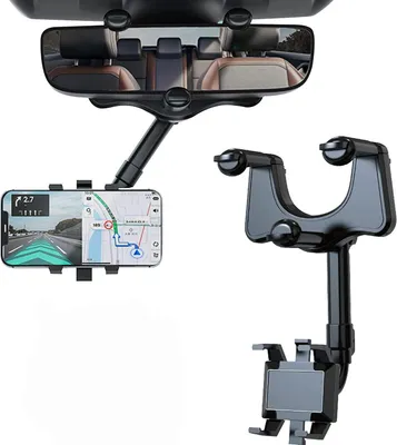 Produktbild von Auto-Telefonhalterung für Rückspiegel, 360° drehbare und einziehbare Auto-Telefonhalterung für alle Smartphones