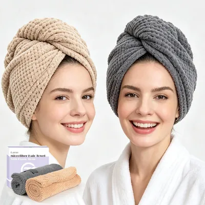 Immagine prodotto di Solidchoice - Turbante in microfibra grande, 86 x 26 cm, ideale per asciugare i capelli