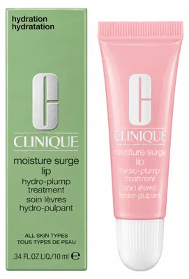 Productafbeelding van Clinique Moisture Surge Lip Hydro-Plump Treatment, lippenbalsem, kleurloos, voor vrouwen, geschikt voor alle huidtypes, met sheaboter, hydraterend, vochtinbrengend, verzachtend, kalmerend