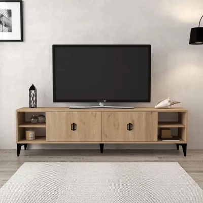 Produktbild von Skye Decor, Hochwertiger TV-Ständer (3 Stück) in Saphir-Eiche, 100% Melamin