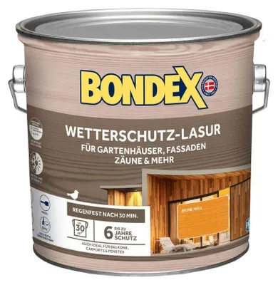 Produktbild von Bondex Wetterschutz-Lasur Eiche Hell 2,5 L - 466147