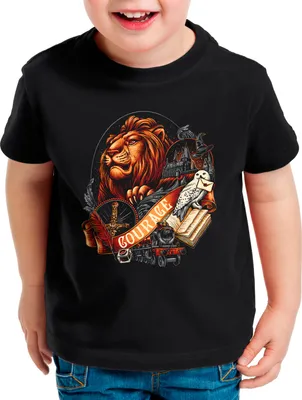 Produktbild von BaumwolleCloud Courage Kinder T-Shirt eule harry zauberstab besen zauberschule