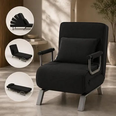Produktbild von Makika Schlafsessel Schlafsofa Ted klappbar in Schwarz