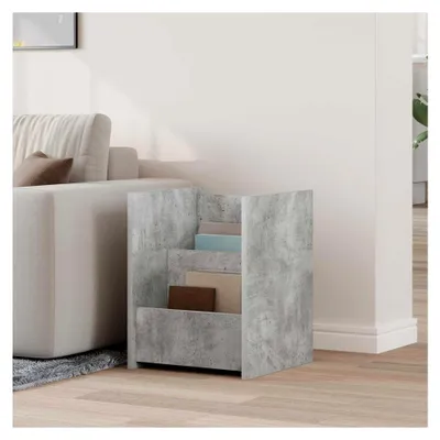 Produktbild von Magazinregal in Beton Grau 35 x 35 x 45 cm aus Holzwerkstoff – Praktisches Regal für die Aufbewahrung von Zeitschriften und Dokumenten