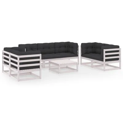 Produktbild von vidaXL 8-tlg. Garten-Lounge-Set mit Kissen Kiefer Massivholz