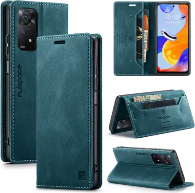 Immagine prodotto di Redmi Note 11 Pro Custodia a portafoglio Cover, RetroPoliuretanoCustodia in pelle Stand Cover Protettiva per Xiaomi Redmi Note 11 Pro 5G/4G Blu