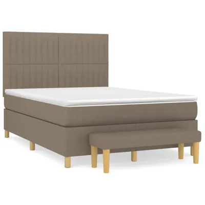 Produktbild von Boxspringbett mit Matratze Taupe 140x200 cm Stoff