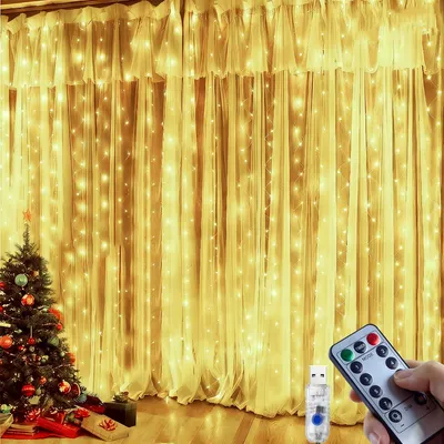 Obrázok produktu pre LED záves s 300 LED diódami, s 8 režimami, diaľkovým ovládaním a časovačom