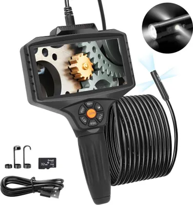 Produktbild von Dreifachlinse Inspektionskamera - Rohrkamera - Endoskopkamera - 5 IPS-Bildschirm - 854x480 - 5m Kabel - 5000mAh Akku für 5-6 Std - Kanalkamera - IP67 - Endoskop
