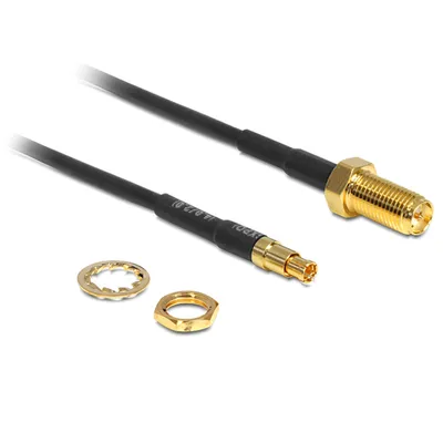 Produktbild von DeLOCK 88483, 0,2 m, RG-174, RP-SMA, TS-9, Schwarz