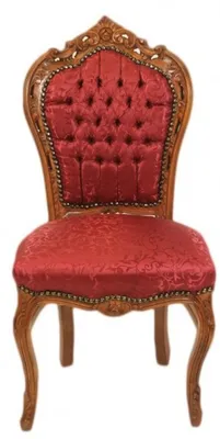 Produktbild von Casa Padrino Barock Esszimmer Stuhl Bordeaux Muster / Braun - Antik Möbel