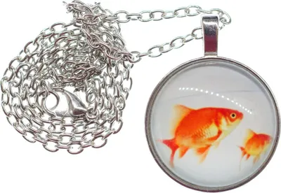 Produktbild von Goldfischglas Cabochon Kette Halskette Miniblings Aquarium Fisch Goldfische