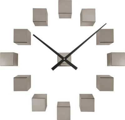Obrázek produktu pro Karlsson - Nástěnné hodiny Diy Cubic Metallic - šedé - 40 x 5,5 x 40 cm