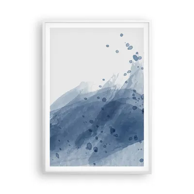 Produktbild von Gerahmtes Poster - Weißer Rahmen - Blau Weiß Hintergrund - 70x100 cm - Wand Bild - Wanddeko - Wandbilder - Kunstposter - Wandposter - Bilderrahmen - Bilder - Kunstdruck - P2WPA70x100-5088